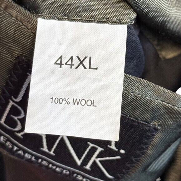 Jos A Bank Mens Herringbone Wool Olive Brown Suit Jacket Blazer 44XL Extra Long - Picture 15 of 16